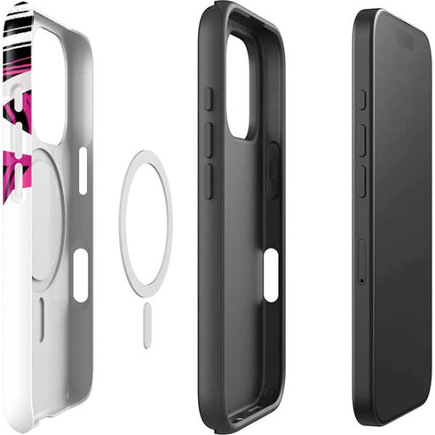 Pink and White Hipster iPhone 16 Pro Magsafe Impact Case